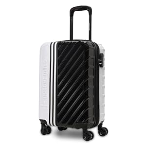 Nasher Miles Vegas Hard-Sided Polycarbonate Cabin Luggage Black&White 20 inch |55cm Trolley Bag