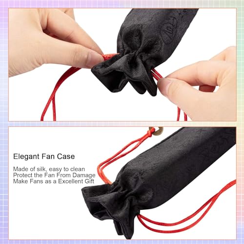 Image of Maitys Large Rave Fan Folding Handheld Fans 13'' Clap Fans for Line Dancing Clack Fan Holographic Festival Accessory for Martial Art Gift Performance, Includes 2 Pouch