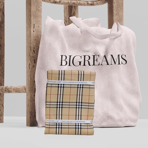 Image of BIGREAMS Unstitched Yarn Dyed Cotton Poly Checkered Shirt Fabric - 58 inch Wide, Soft & Breathable Material for Men /Women - Ideal for Casual & Formal Wear