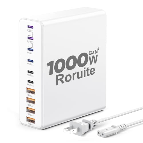 Image of 1000W USB C Charging Station, 120W PD GaN5 Super Fast USB C Charger Block-10 Port, Type C for PC Laptop MacBook Pro /Air Charger Compatible with iPhone 17 16 15 14 13 12 Pro Max, iPad, Galaxy