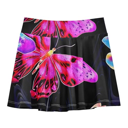 Girls' Shorts Athletic Skorts Colorful Butterfly Flower Kids Tennis Skirts Outfit Girl Skort 3t