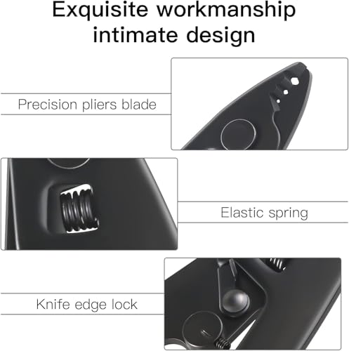 Image of Fiber Optic Stripper, 3 Port Hole Fiber Optic Stripping Tool with 6 inch handle - Hex Key Pigtail Pliers /Cutter /Clamp Tool /Comfort Grip For Home /Factory /Office