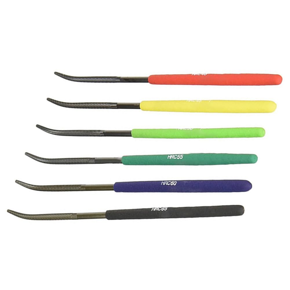 Juego de 6 limas de dureza HRC 40-65, kit de prueba de dureza de metal, superficies planas y curvadas