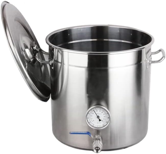Miniatura 1 de AIZYR Sopa Barrels - Olla de acero inoxidable para cervecería casera con tapa, termómetro y válvula de bola para hervir utensilios de cocina,