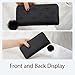 Womens Wallet Large Wristlet Wallet with Removable Wrist Strap and Zipper, Clutch Purse Fashion Womens Purses Multi Card Slot with 8 Credit Card Slots and Coin Pocket (Black Heart)