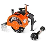 MechMaxx 3-Point PTO Powered Stump Grinder with 34 Carbide Teeth, For 15-45HP Tractor, 6'' Cutting Depth, 24'' Flywheel Diameter, Model SG24PRO Orange