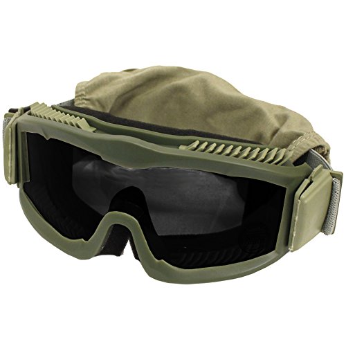 Outdoor Tactical Vented Safety Airsoft Goggles CS Paintball Glasses Interchangeable 3 Lens Kit