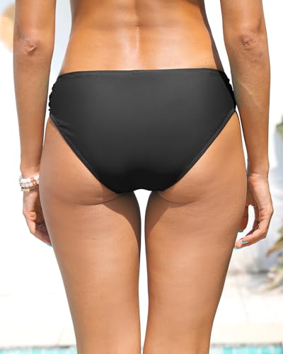 Zmart Women Low Rise Bikini Bottoms - Full Coverage Ruched Bathing Suit Swim Bottom Swimsuits Swimwear2