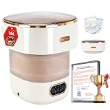 5.0 New Upgraded Portable Washing Machine 16L Mini Foldable Washer [ German high-efficiency motor] [Hidden UV-C cleaning]Foldable Design Ideal for Hotel, Home, Apartment and Campain