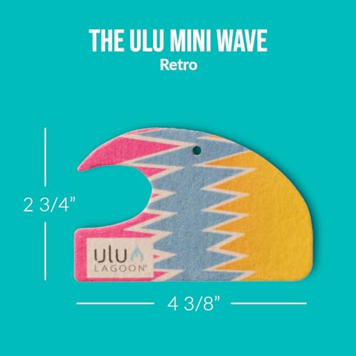 Image of ulu Lagoon Hanging Car Air Freshener | Tropical Beach Coconut Surf Wax Scent Mini Wave | Long Lasting Car Freshener, Closet and Beyond | Made In USA | 3 Pack (80'S)