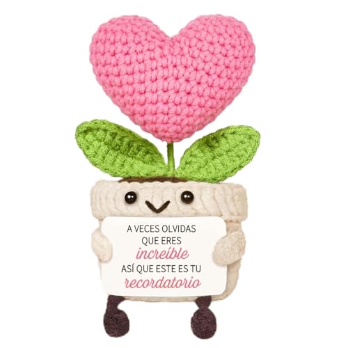 Giftasy Presentes originais para mulher, presentes amigas originais - coração crochê apoio emocional, presentes de mulher de aniversário, detalhes de colegas trabalho, presente de aniversário para