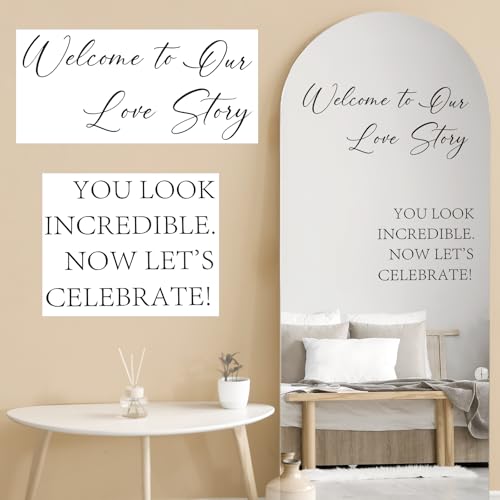 Watersay Welcome to Our Wedding Mirror Decal (Black)