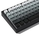Rainy75 PBT Key caps, Double Shot Shine Through Custom Keycaps, Gradient Keycaps Cherry Profile, Minimalist Style Keyboard Keycap for Mechanical Keyboard (Grey)