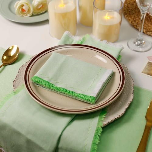 Servilletas de Tela Vintage con Doble Borla 18x18 Pulgadas Pack x6 miniatura 6