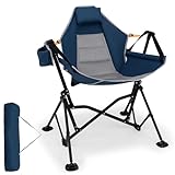 COSTWAY Silla Hamaca Plegable, Carga 150kg (Azul)