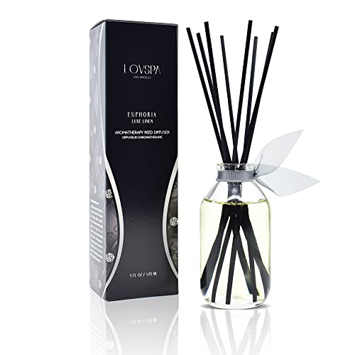 Difusor de varillas LOVSPA Luxe Linen con recarga 4 oz miniatura 3