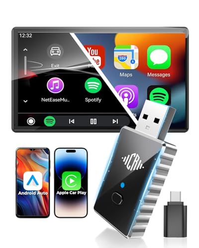 Image of CEROAN 2-in-1 Wireless CarPlay Adapter & Android Auto Wireless Adapter for Cars - Convert Wired to Wireless with Bluetooth 5.3 & 5GHz WiFi, Plug & Play, Auto Reconnect, Lag-Free for iOS /Android