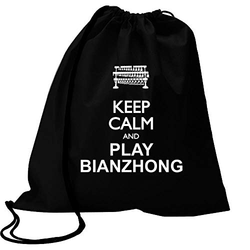 Idakoos Keep calm and play Bianzhong - silhouette Sport Bag Idakoos Keep calm and play Bianzhong - silhouette Sport Bag