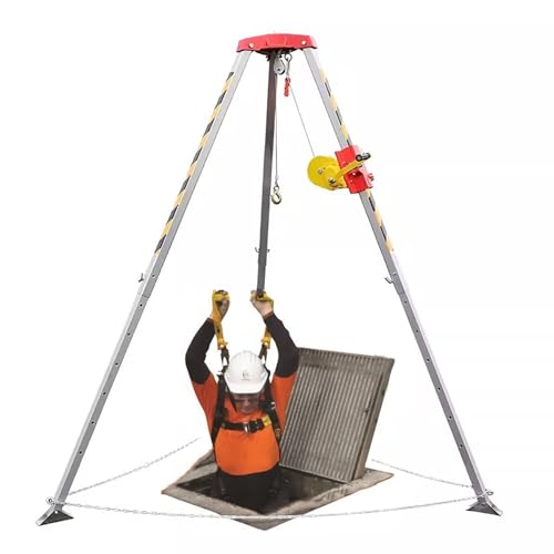 Retractable Confined Space Tripod Kit, 1200lbs 1800lbs 2600 Lbs Lifting Tripod for Deep Rescue, Heavy Tripod Device for Vertical Entry (Size : 1800lbs+Safe Belt)