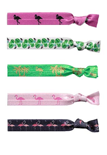Bulk Hair Tie Party Favors (50 Hair Ties, Flamingo)