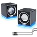 ARVICKA Computer Speaker, LED Accents USB Speaker Small Mighty Solid Wired Multimedia Speaker for PC Monitor Desktop Laptop Gaming Smartphones Tablets Projectors TVs, Black