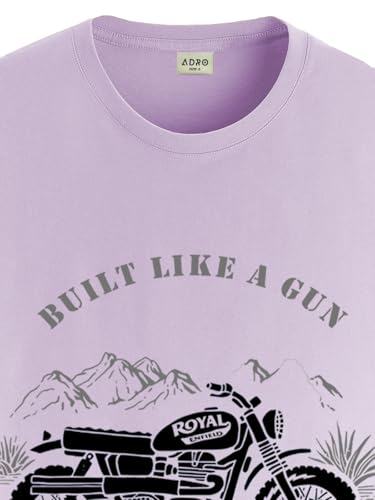 Image of ADRO Men's Royal Bike Design Printed 100% Cotton T-Shirt - Regular Fit, Printed T-Shirts for Men