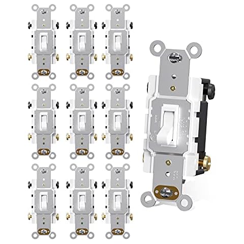 AIDA 15 Amp 4 Way Toggle Light Switch (10 Pack) Cover