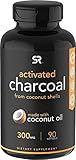 Sports Research Activated Charcoal Capsules with Coconut Oil - Coconut Charcoal for Detox, Digestion & Healthy Digestive System - Non-GMO, Soy & Gluten-Free - 1000mg, 90 Liquid Softgels for Adults