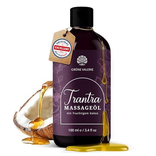 Tantra Massageöl 500 ML XXL | mit sinnlichem Kokos | Liebesöl Grüne Valerie |[DERMATEST: EXELLENT] Stimulierend und anregend, perfekt für die leidenschaftliche Partnermassage | Relax! |Made in Italy