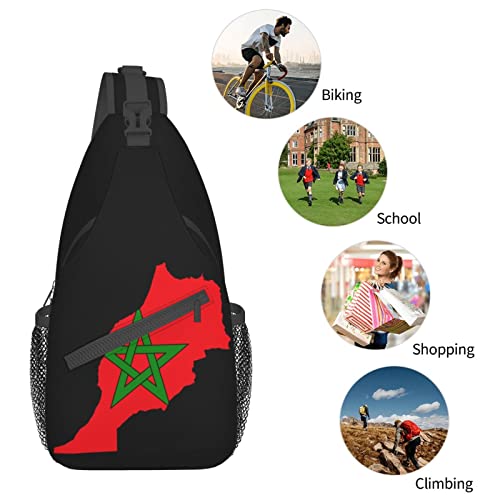 Mochila unisex bandolera con mapa de Marruecos miniatura 7