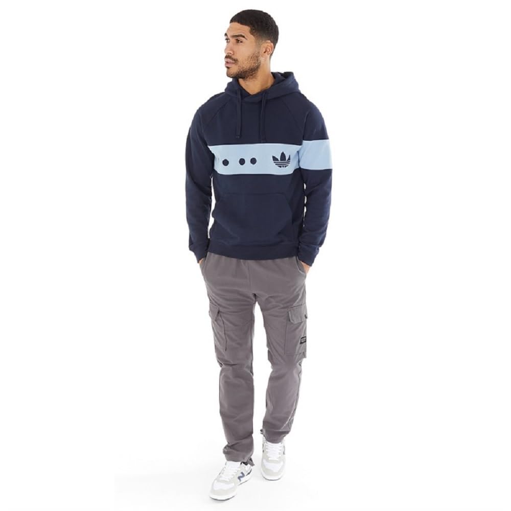 Adidas Boys Blue Originals Hooded Top Rifta City Hoodie Trefoil Logo Sweat Top Ic8391 (Uk, Alpha, L, Regular, Regular, )