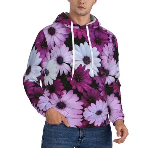 Sweat à capuche floral en polaire pour hommes style décontracté au quotidien