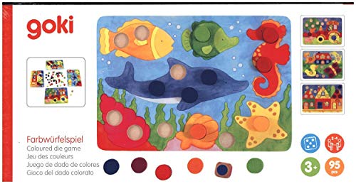 Goki 56705 Farbwürfelspiel, Natural Wood Color