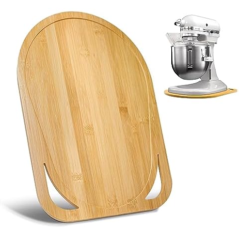Bamboo Mixer Slider Compatible with Kitchenaid Bowl Lift 5-8 Qt Stand Mixer - Kitchen Countertop Storage Mover Sliding Caddy for Kitchen Aid 5-8 Qt Mixer, Mixer Appliance Moving Tray Cover