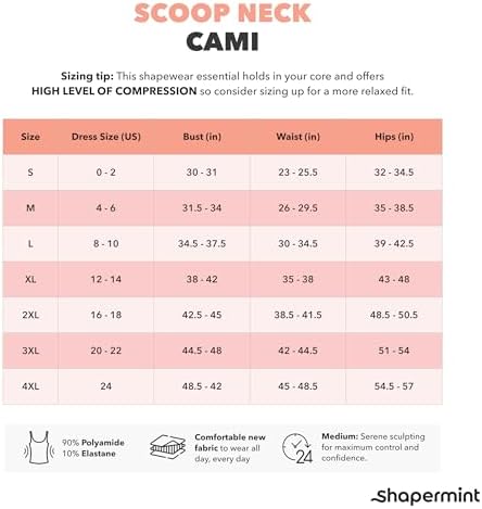 SHAPERMINT High Compression Womens Tops - Scoop Neck Cami - Tank Top for Women, Camisole for Women - View 5