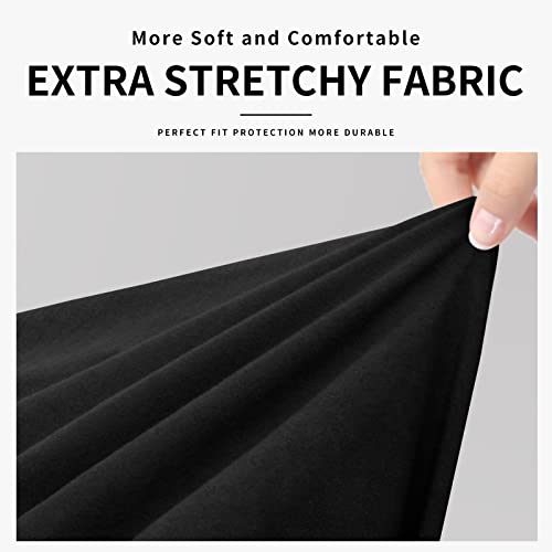 Image of Easy-Going Waterproof 3-Piece Oversized Loveseat Couch Covers for Sofa | 3-Piece Set Spandex Sofa Cover Slipcover Elastic Bottom Dog Pet Friendly Black