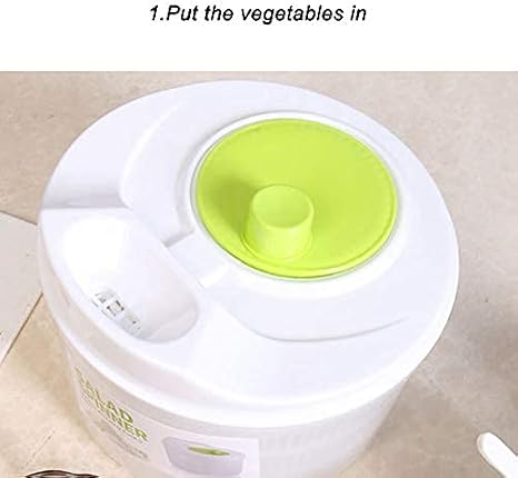 Salad Spinner Vegetable Washer Dryer Drainer Strainer with Bowl & Colander, Fruits and Vegetables Dryer by KAUKKO