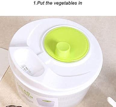 Salad Spinner Vegetable Washer Dryer Drainer Strainer with Bowl & Colander, Fruits and Vegetables Dryer by KAUKKO