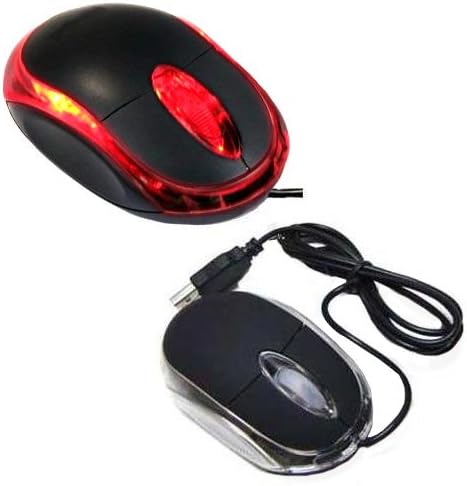 Importer520 Negro 3-Botón 3D USB 800 Dpi Ratones de desplazamiento óptico Ratón Rojo LED para el ordenador portátil de escritorio