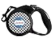 Personalized Checkers & Racecars Retractable Dog Leash - Large