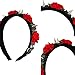 Shurhome Punk Buckle Flower Headband for Cosplay Parties 2000s Halloween Costume Hairhoop Rivet Studded Headbands Fashion Hairpiece