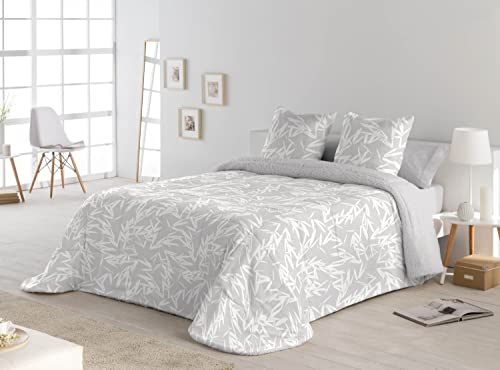 Edredón/ Manta de Sherpa/Borreguillo Coralina Dolan Ligero Cálido y Suave con Relleno 200 gr Invierno (Gris, Cama 135)