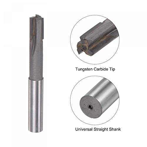 Image of uxcell Square Nose End Mill, 10mm Cutting Dia Tungsten Carbide Tip 3 Straight Flutes Milling Cutter with 10mm Straight Shank