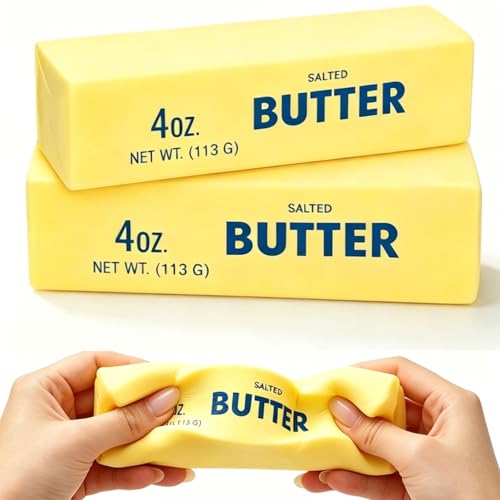 2 Pcs Butter Squishy Toys for Kids, Slow Rising Squishy Butter Stick, Slow Rise Squishies, Stress Relief Fidget Toys Party Favors for Kids Birthday Gifts(5.5inch)