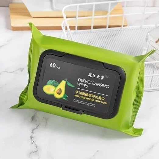 QUALIZA Avocado Makeup Remover Facial Wipes Moisturizing Deep Cleaning Wipes Cucumber & Vitamin E Makeup Remover Wipes Hydrating, Refreshing, Soothing (Pack Of 1,Makeup Wipes)-image-32