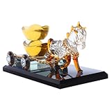 Présentation artistique : cette figurine de cheval en cristal présente des détails complexes, créant une superbe décoration moderne qui embellira sans effort votre salon ou la réception de votre bureau. figurine de calèche en cristal, figurines de chevaux de collection