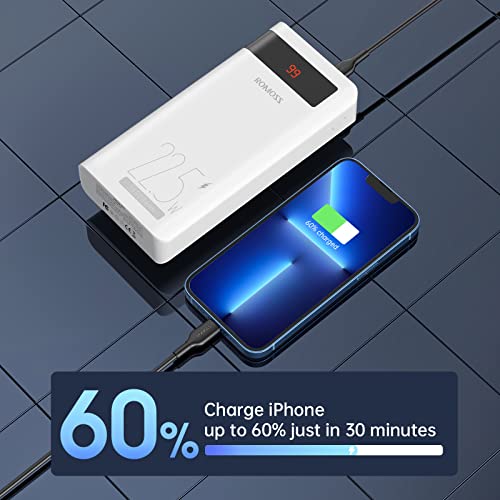 Romoss Sense8Pf Qc 22.5W 30000Mah Power Bank With 20W Type C Pd Fast Charge, Portable Usb C Battery Pack Charger With Led Display & 3 Outputs & 3 Inputs Compatible With Iphone, Samsung, Ipad And More #TOP5