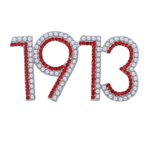 Image of Soror Organization Pearl 1913 DST Brooch Pin for Women Sorority Gift Greek Sorority Brooches for Clothing Bag