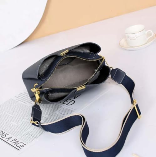 Image of Small Women Soft Genuine Leather Shoulder Bag Crossbody Purses for Lady Bucket Handbag