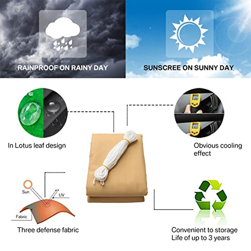 Lona resistente a la lluvia y toldo de protección solar impermeable para exteriores 6